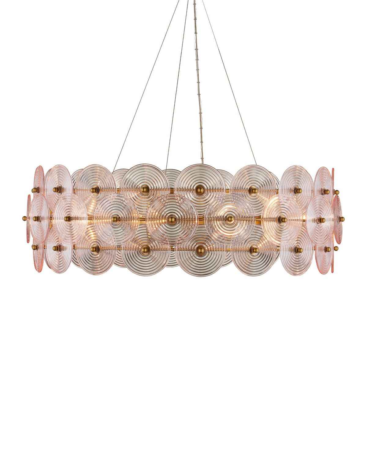 Currey and Company - 9000-1461 - Ten Light Chandelier - Whirlwind - Pale Pink / Brass