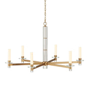Currey and Company - 9000-1464 - LED Chandelier - Marcelo - Clear / Antique Brass / White