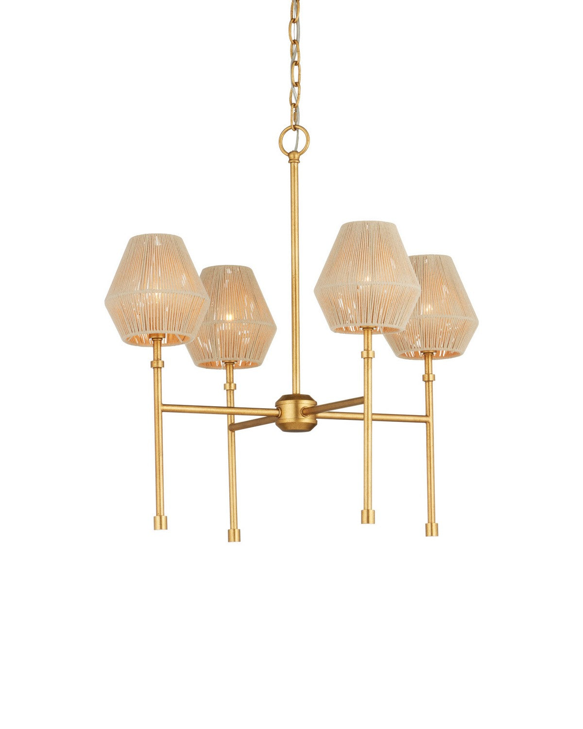Currey and Company - 9000-1470 - LED Chandelier - Francie - Antique Gold Leaf / Natural