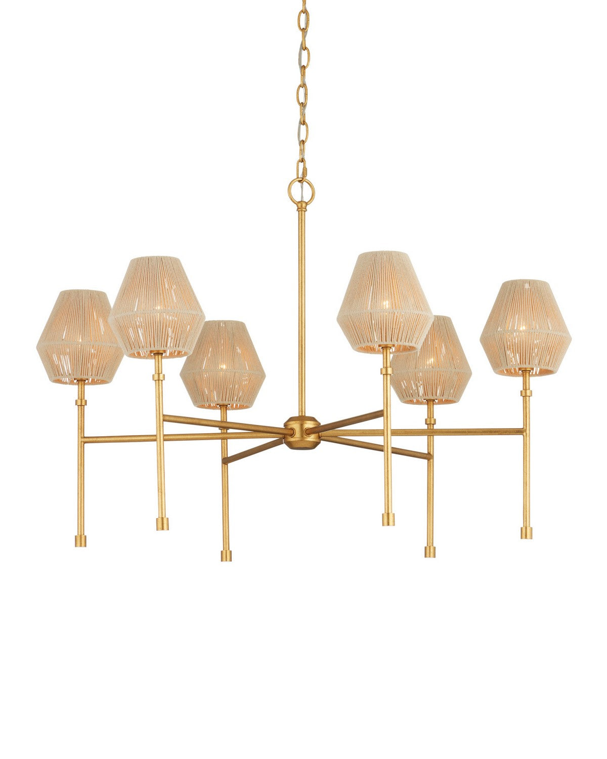 Currey and Company - 9000-1471 - LED Chandelier - Francie - Antique Gold Leaf / Natural