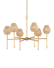 Currey and Company - 9000-1471 - LED Chandelier - Francie - Antique Gold Leaf / Natural