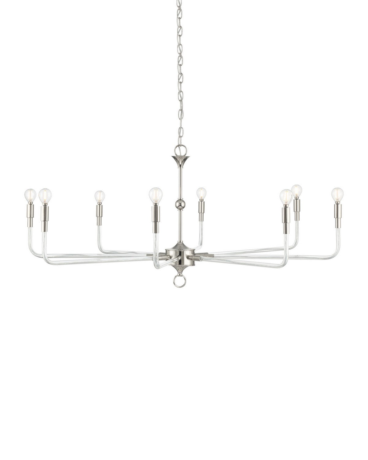 Currey and Company - 9000-1474 - Eight Light Chandelier - Nantucket - Polished Nickel / Clear