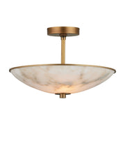 Currey and Company - 9000-1477 - Two Light Semi-Flush Mount - Volterra - Natural / Antique Brass
