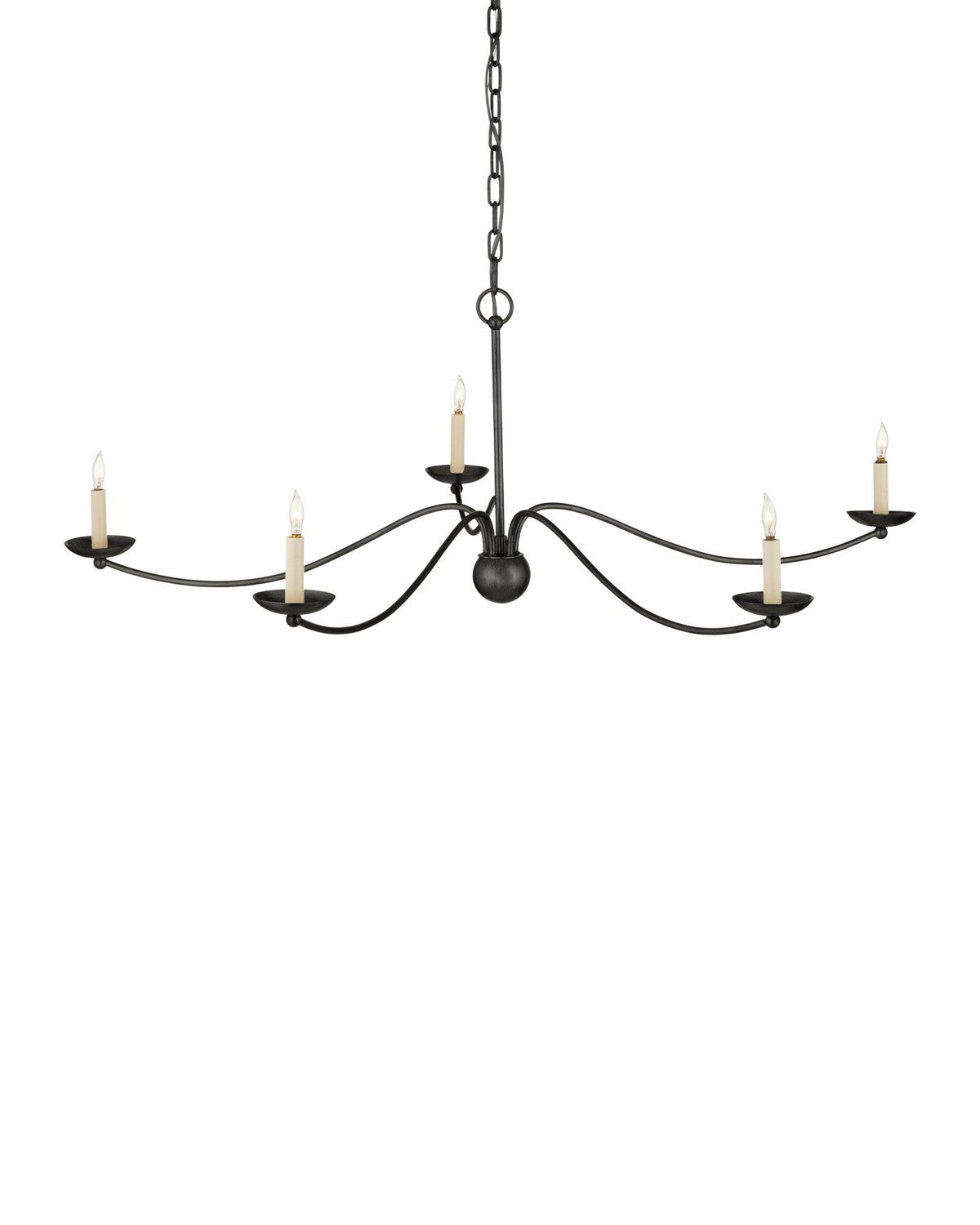 Currey and Company - 9000-1485 - Five Light Chandelier - Franz - Black