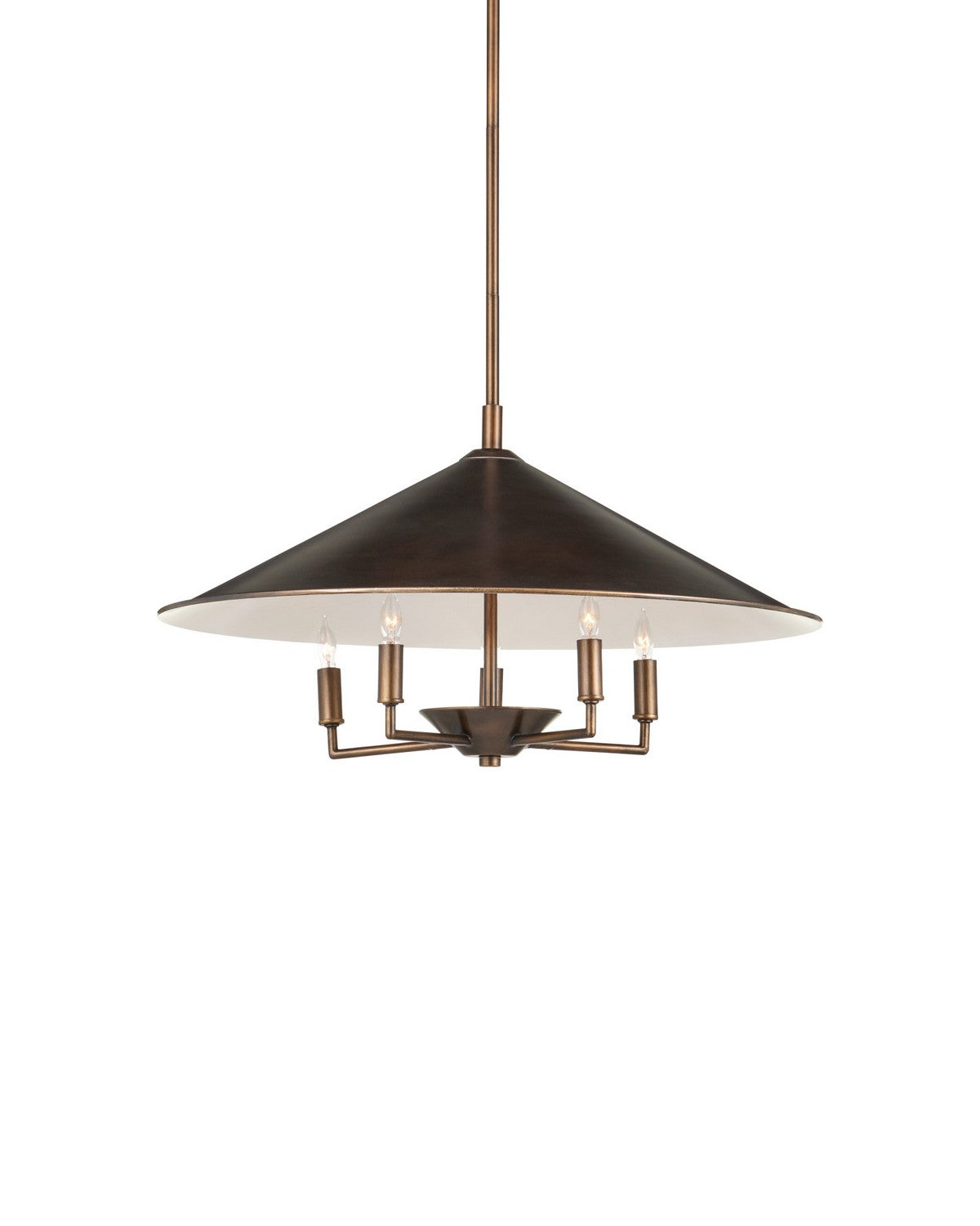 Currey and Company - 9000-1489 - Five Light Chandelier - Barnaba - Brushed Brown / Off-White