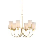 Currey and Company - 9000-1491 - Six Light Chandelier - Macklin - Brass / White