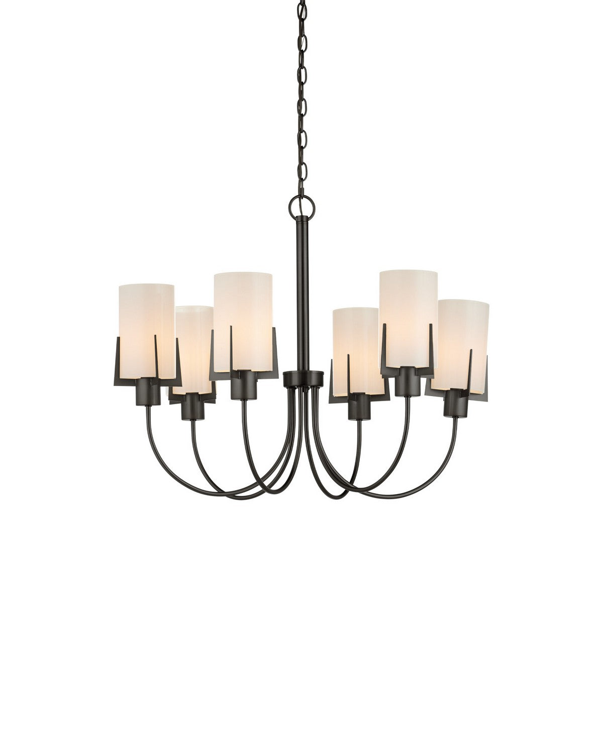 Currey and Company - 9000-1492 - Six Light Chandelier - Macklin - Oil Rubbed Bronze / White
