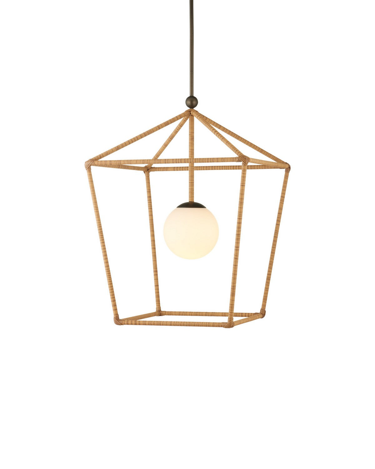 Currey and Company - 9500-0029 - One Light Outdoor Lantern - Denison - Natural / Bronze / Frosted White