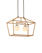 Currey and Company - 9500-0030 - Two Light Outdoor Lantern - Denison - Natural / Bronze / Frosted White