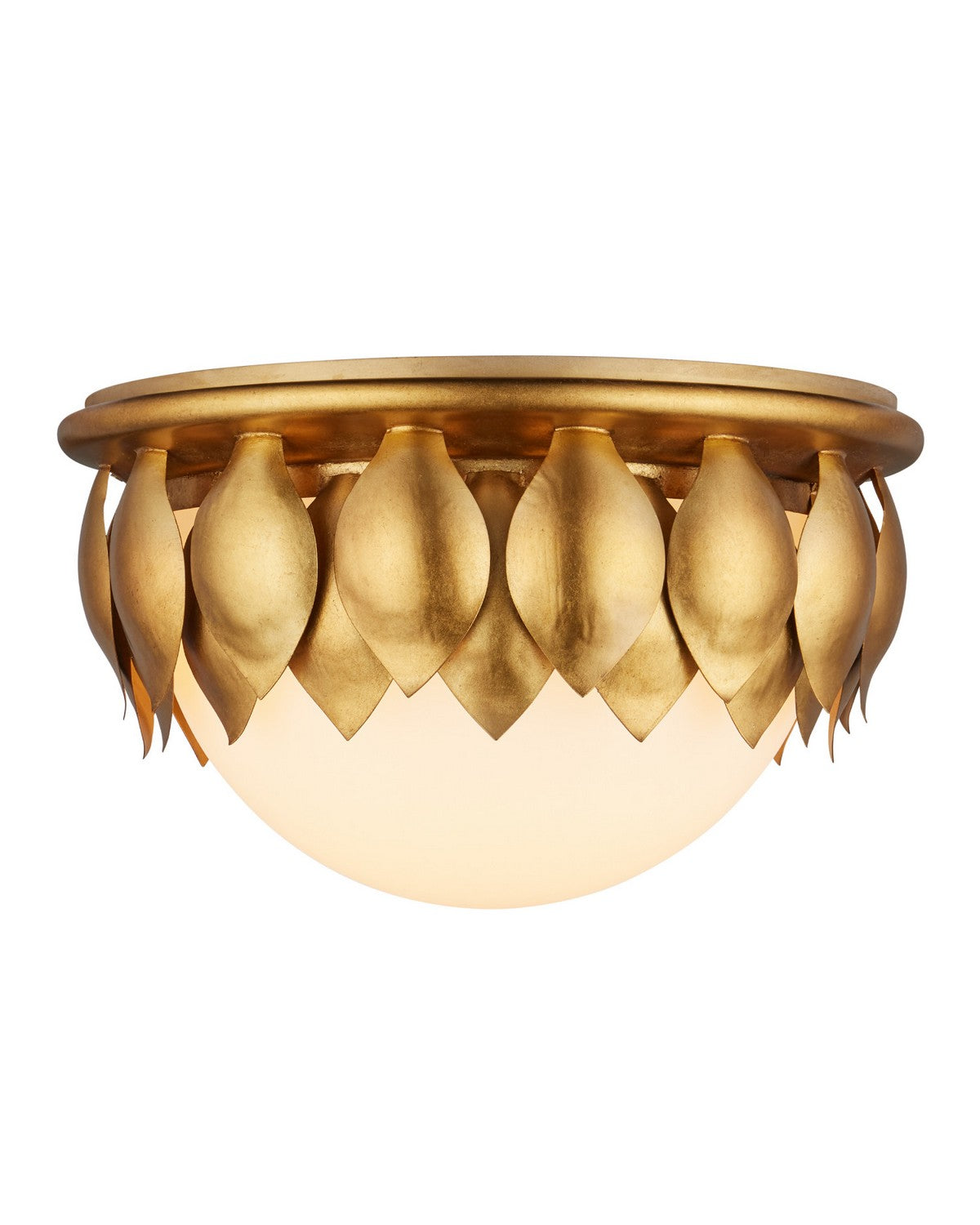 Currey and Company - 9999-0091 - LED Flush Mount - Paestum - Antique Gold Leaf / Antique Gold / Sugar White