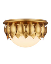 Currey and Company - 9999-0091 - LED Flush Mount - Paestum - Antique Gold Leaf / Antique Gold / Sugar White