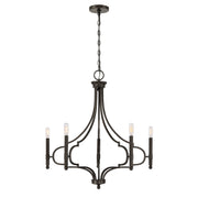 Savoy House - 1-5999-5-15 - Five Light Chandelier - Woodlawn - Mediterranean Bronze