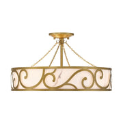 Savoy House - 6-1268-6-339 - Six Light Semi-Flush Mount - Halstead - Antique Patina