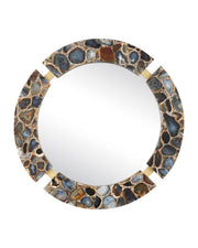 Currey and Company - 1000-0184 - Mirror - Malaga - Natural Black / Satin Brass