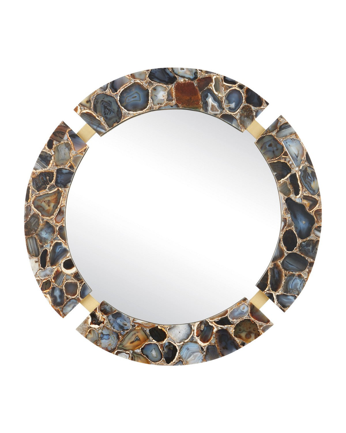 Currey and Company - 1000-0184 - Mirror - Malaga - Natural Black / Satin Brass