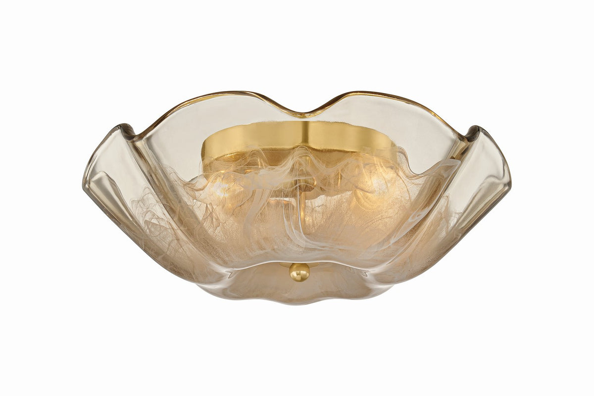 Mitzi - H1172503-AGB - Three Light Flush Mount - Leona - Aged Brass