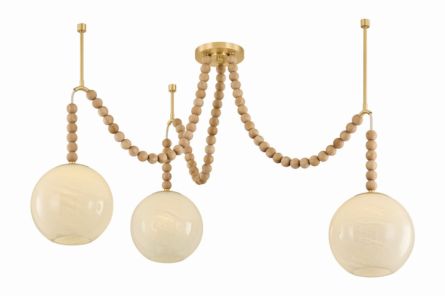 Mitzi - H1179803-AGB - Three Light Chandelier - Makena - Aged Brass