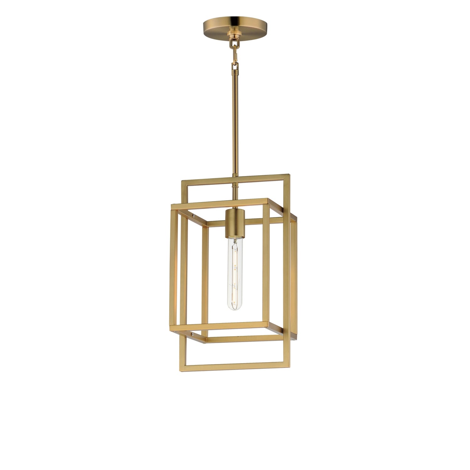 Maxim - 10411NAB - One Light Pendant - Gridline - Natural Aged Brass