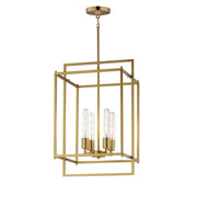Maxim - 10412NAB - Four Light Pendant - Gridline - Natural Aged Brass