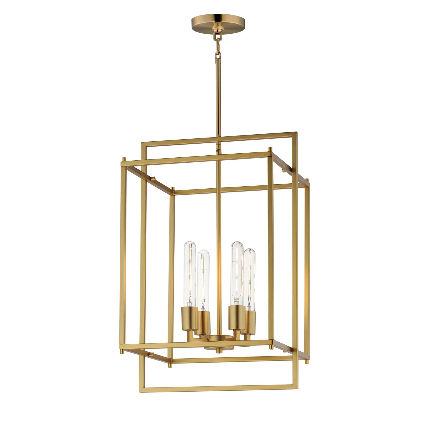Maxim - 10412NAB - Four Light Pendant - Gridline - Natural Aged Brass