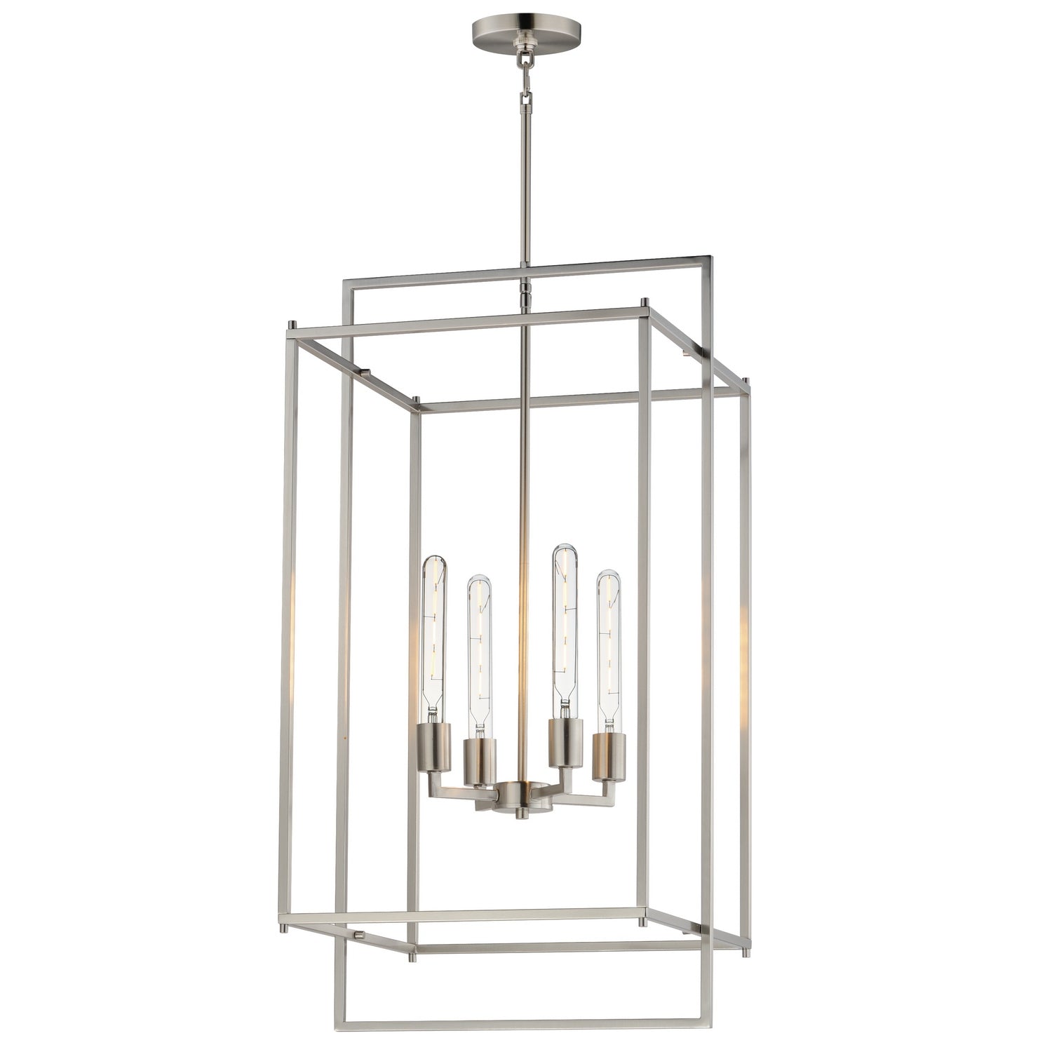Maxim - 10413SN - Four Light Pendant - Gridline - Satin Nickel