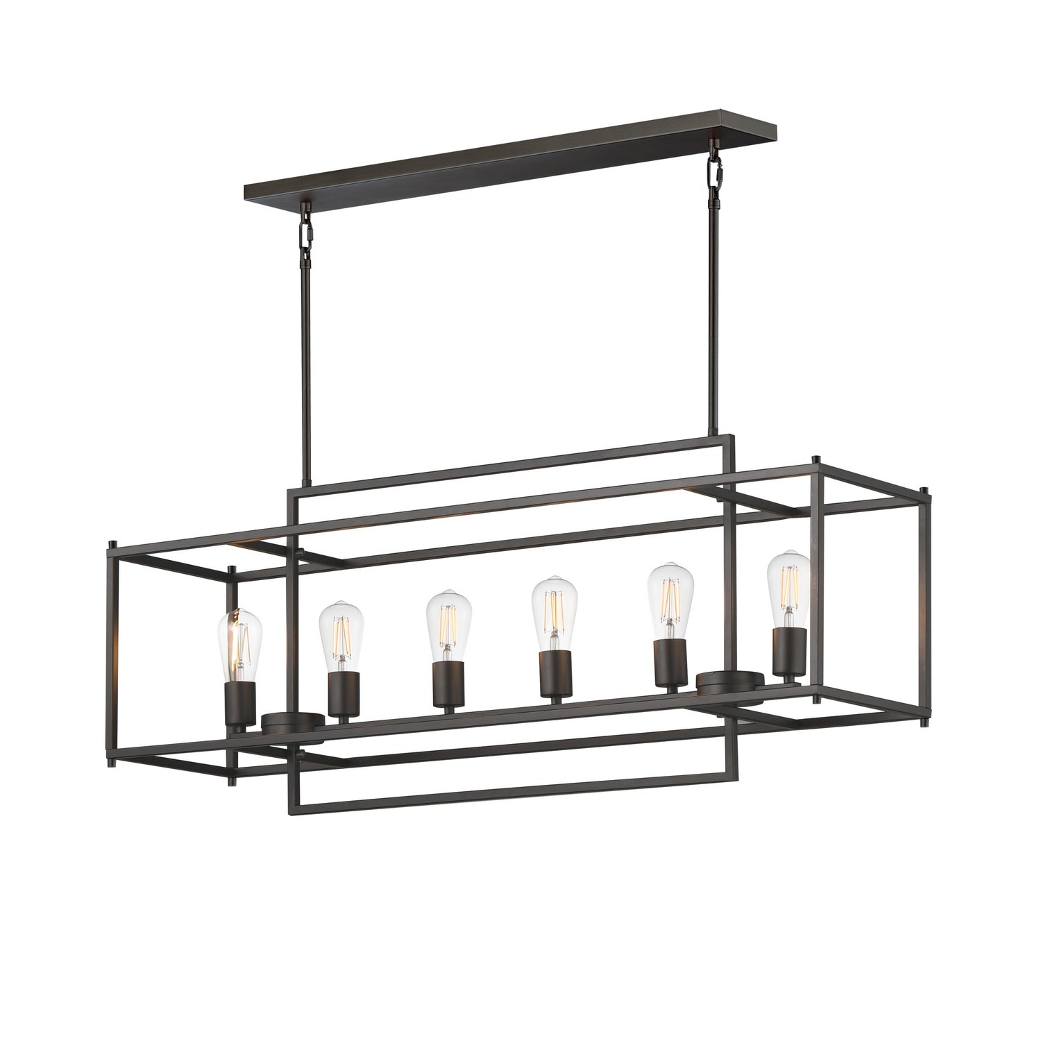 Maxim - 10416BK - Six Light Linear Pendant - Gridline - Black