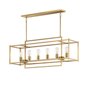 Maxim - 10416NAB - Six Light Linear Pendant - Gridline - Natural Aged Brass
