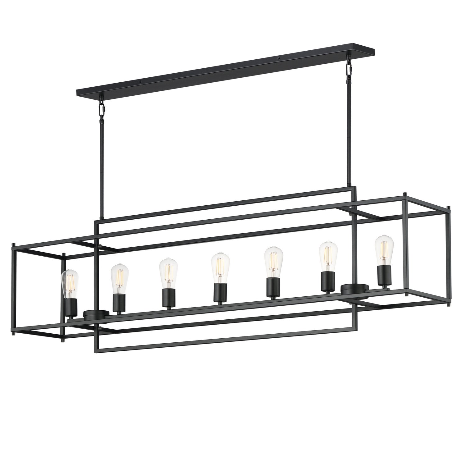 Maxim - 10417BK - Seven Light Linear Pendant - Gridline - Black