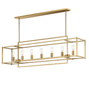 Maxim - 10417NAB - Seven Light Linear Pendant - Gridline - Natural Aged Brass