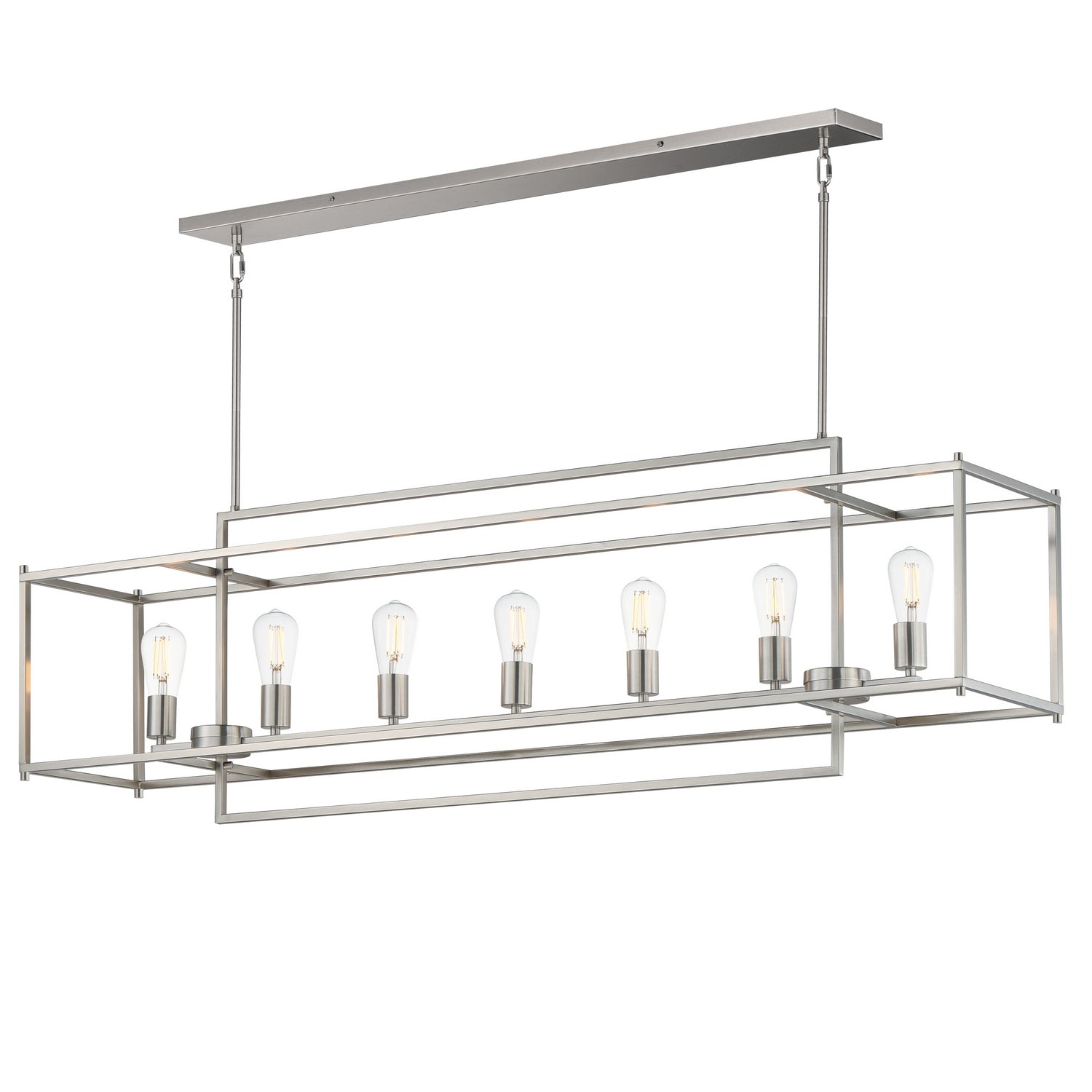 Maxim - 10417SN - Seven Light Linear Pendant - Gridline - Satin Nickel