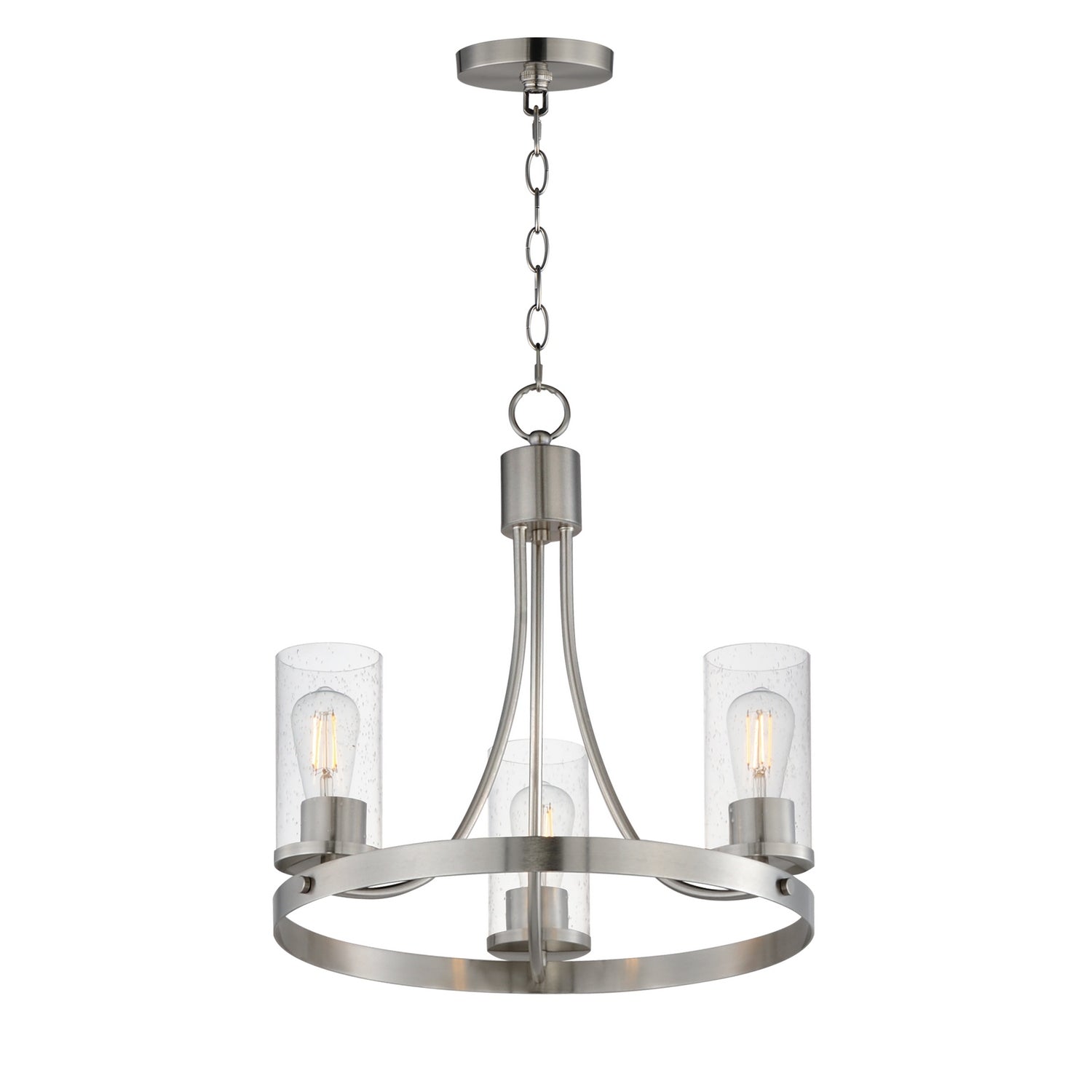 Maxim - 10467CDSN - Three Light Chandelier - Livingston - Satin Nickel