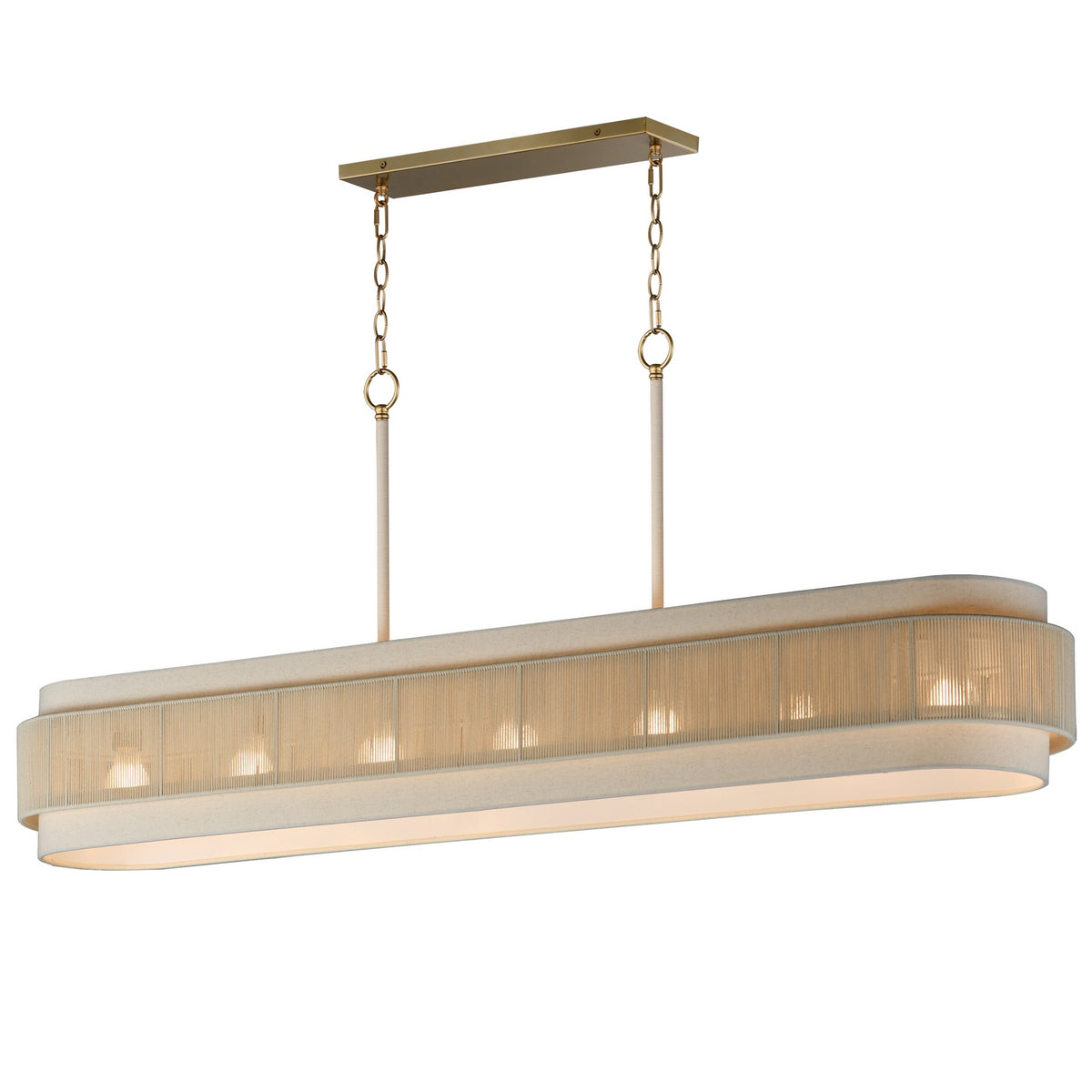 Maxim - 12817OFNAB - Seven Light Linear Pendant - Seacliff - Natural Aged Brass