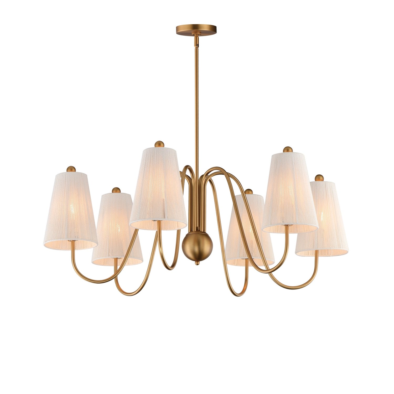 Maxim - 12865NAB - Six Light Chandelier - Valette - Natural Aged Brass