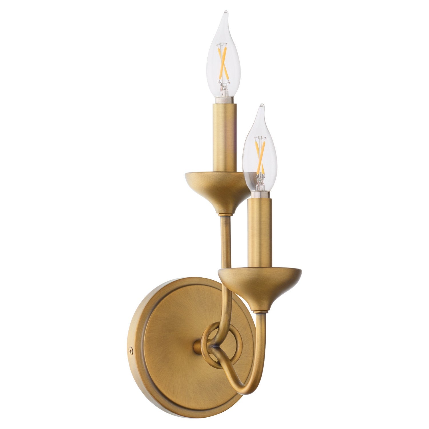 Quorum - 555-2-47 - Two Light Wall Mount - Livingston - Brushed Brass