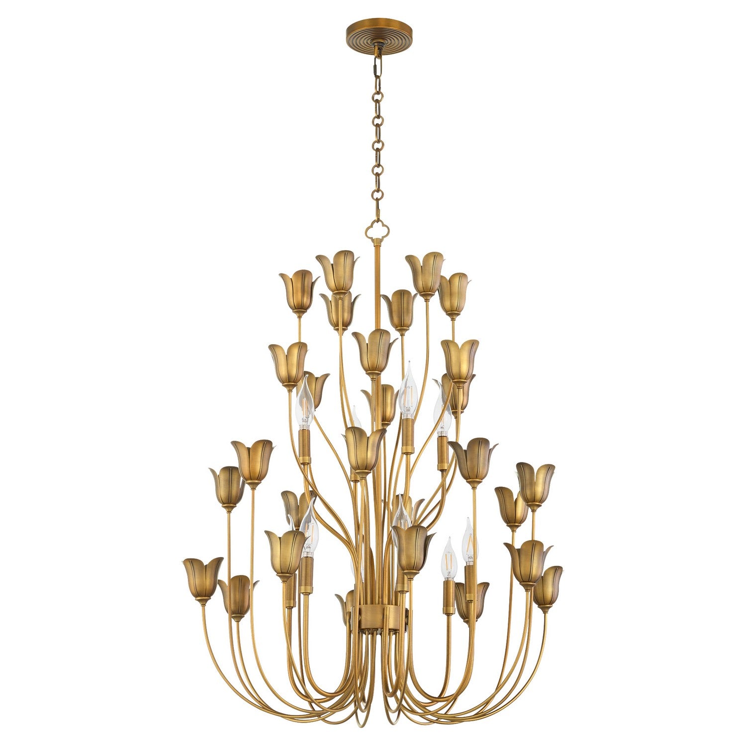 Quorum - 608-10-47 - Ten Light Chandeiler - Lillet - Brushed Brass