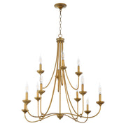 Quorum - 655-12-47 - 12 Light Chandelier - Livingston - Brushed Brass
