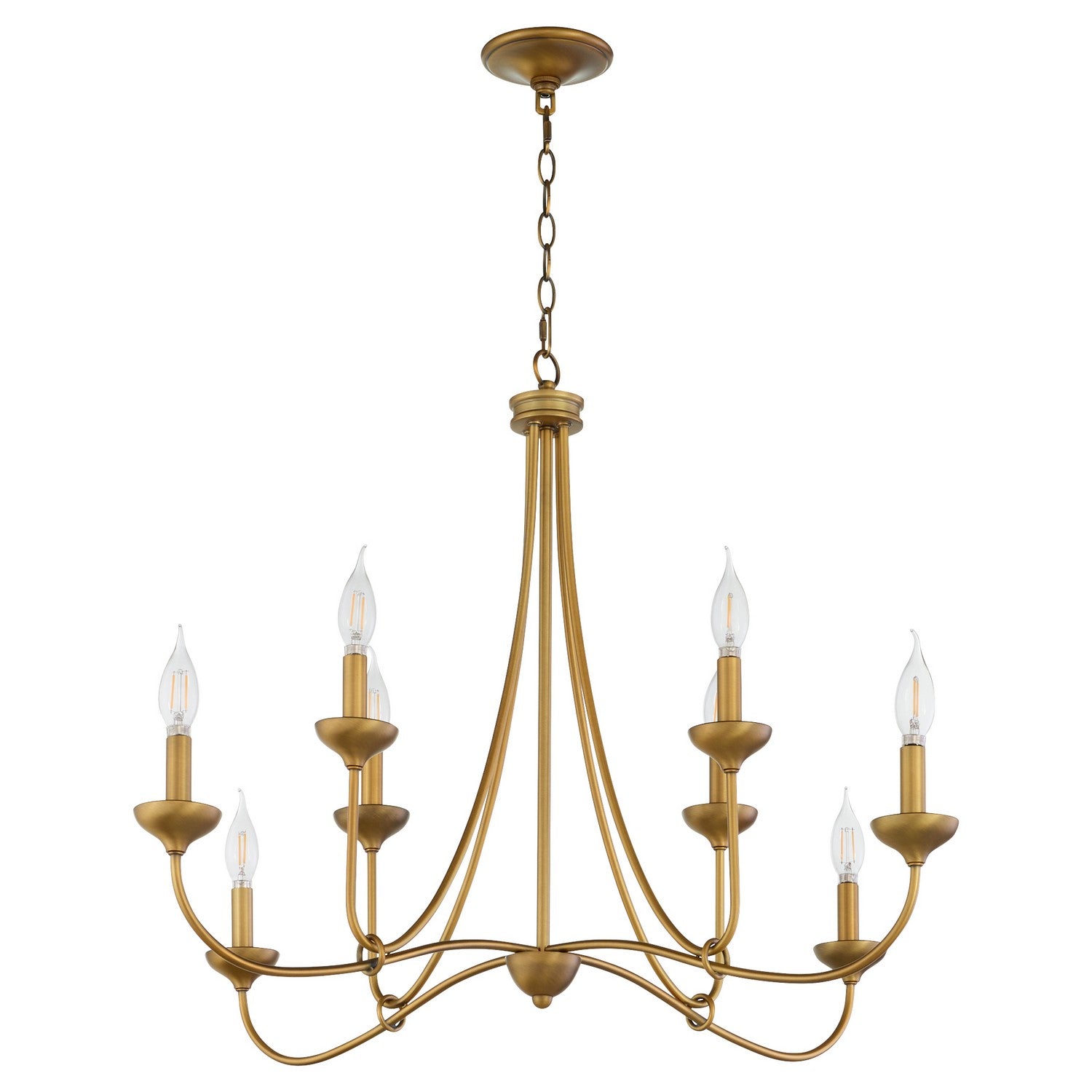 Quorum - 655-8-47 - Eight Light Chandelier - Livingston - Brushed Brass