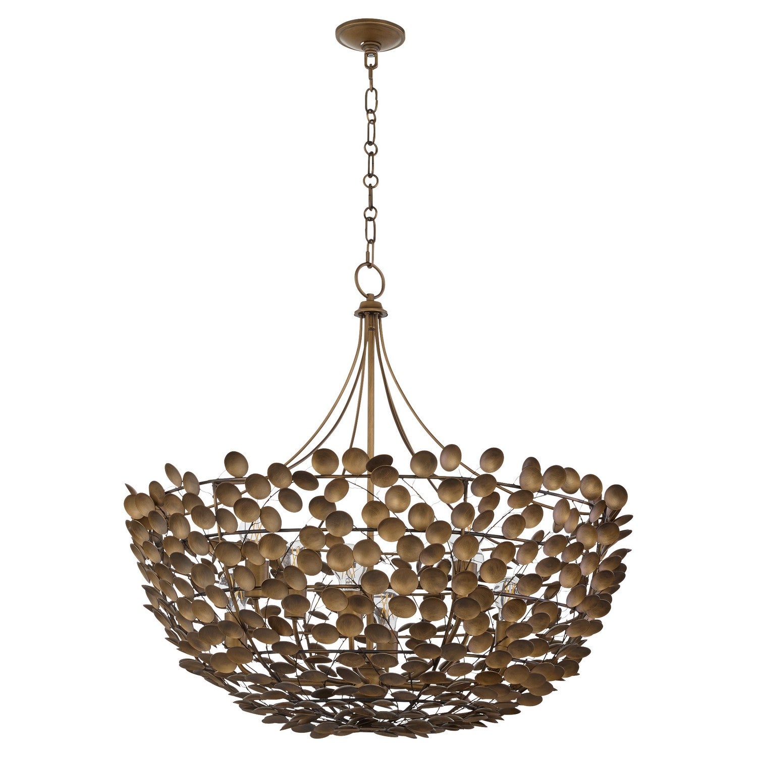 Quorum - 8204-8-46 - Eight Light Pendant - Privet - Natural Brass