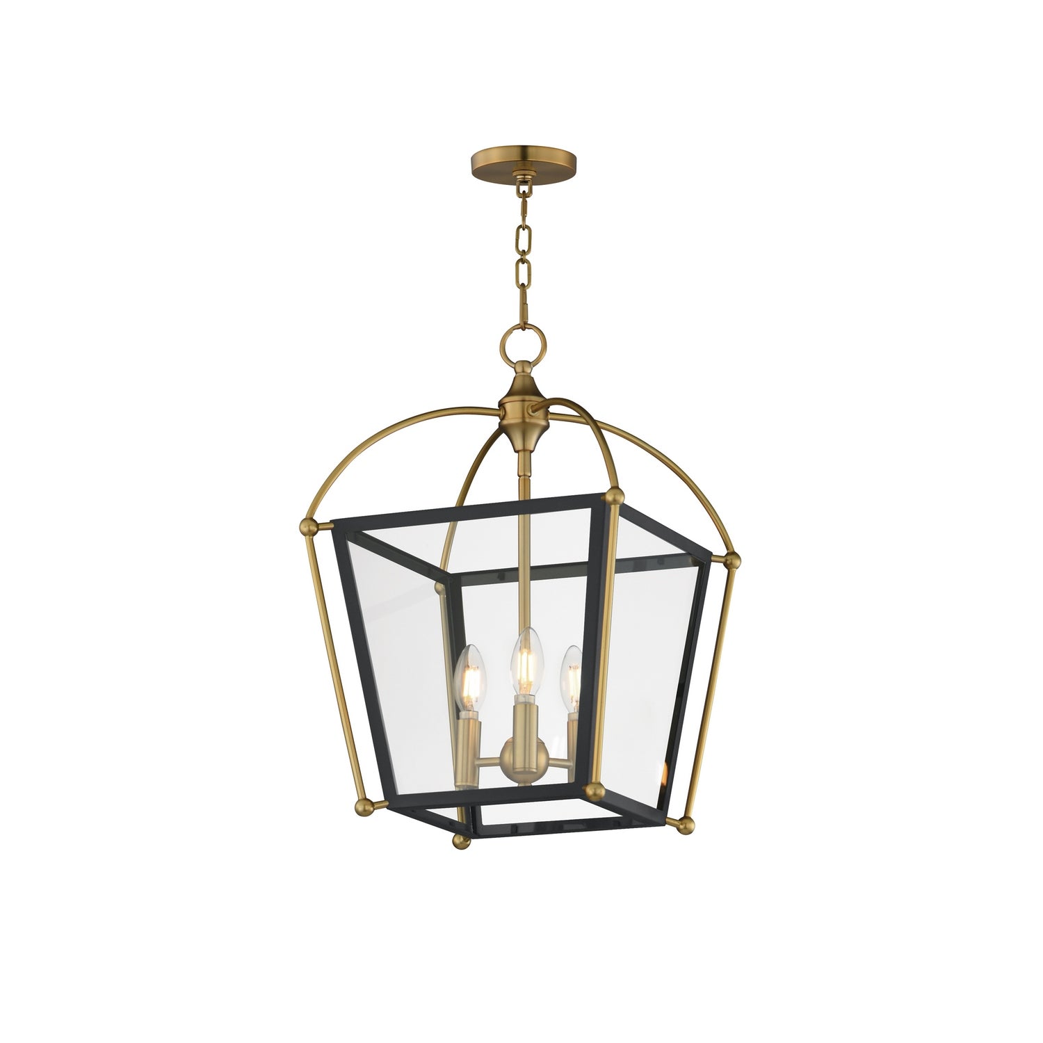 Maxim - 22522BKNAB - Three Light Foyer Pendant - McCadden - Black / Natural Aged Brass