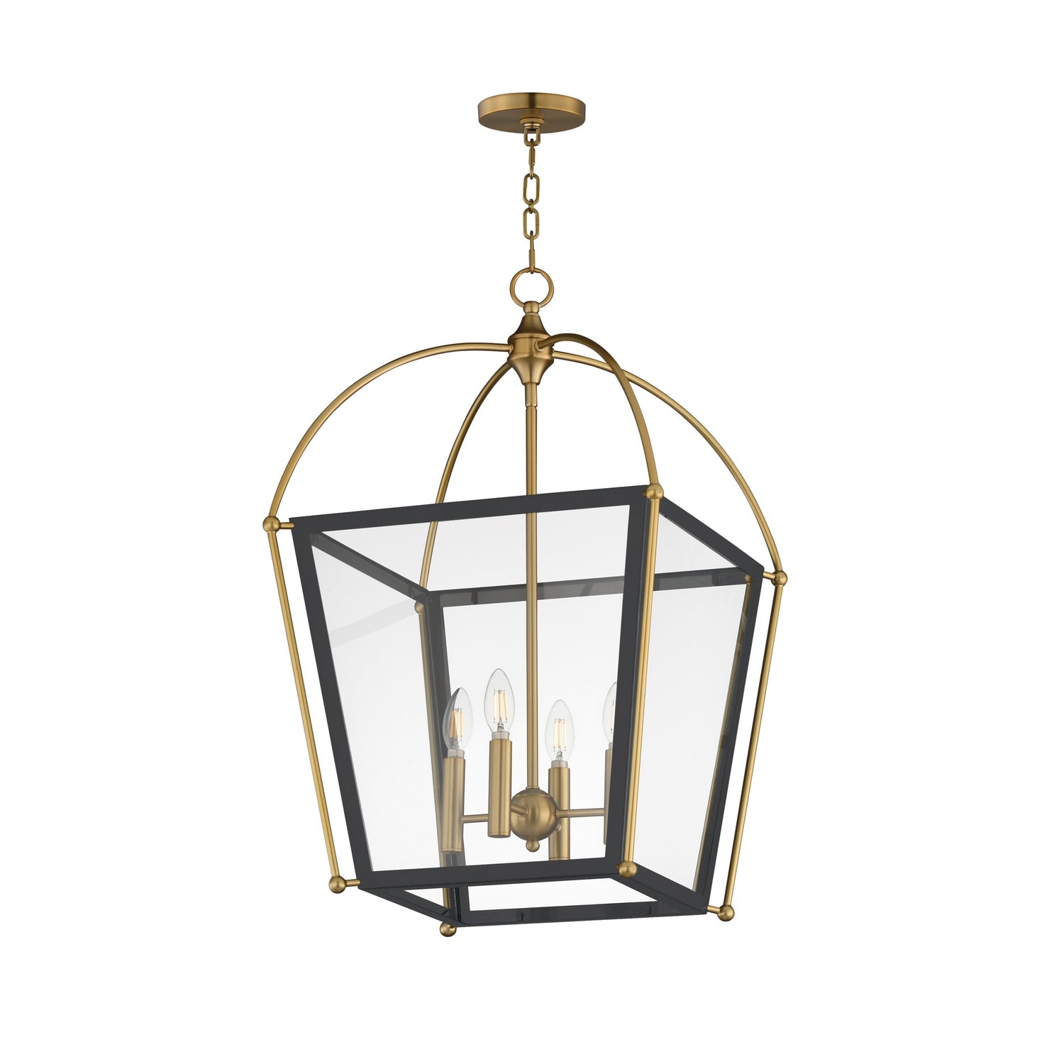 Maxim - 22524BKNAB - Four Light Pendant - McCadden - Black / Natural Aged Brass