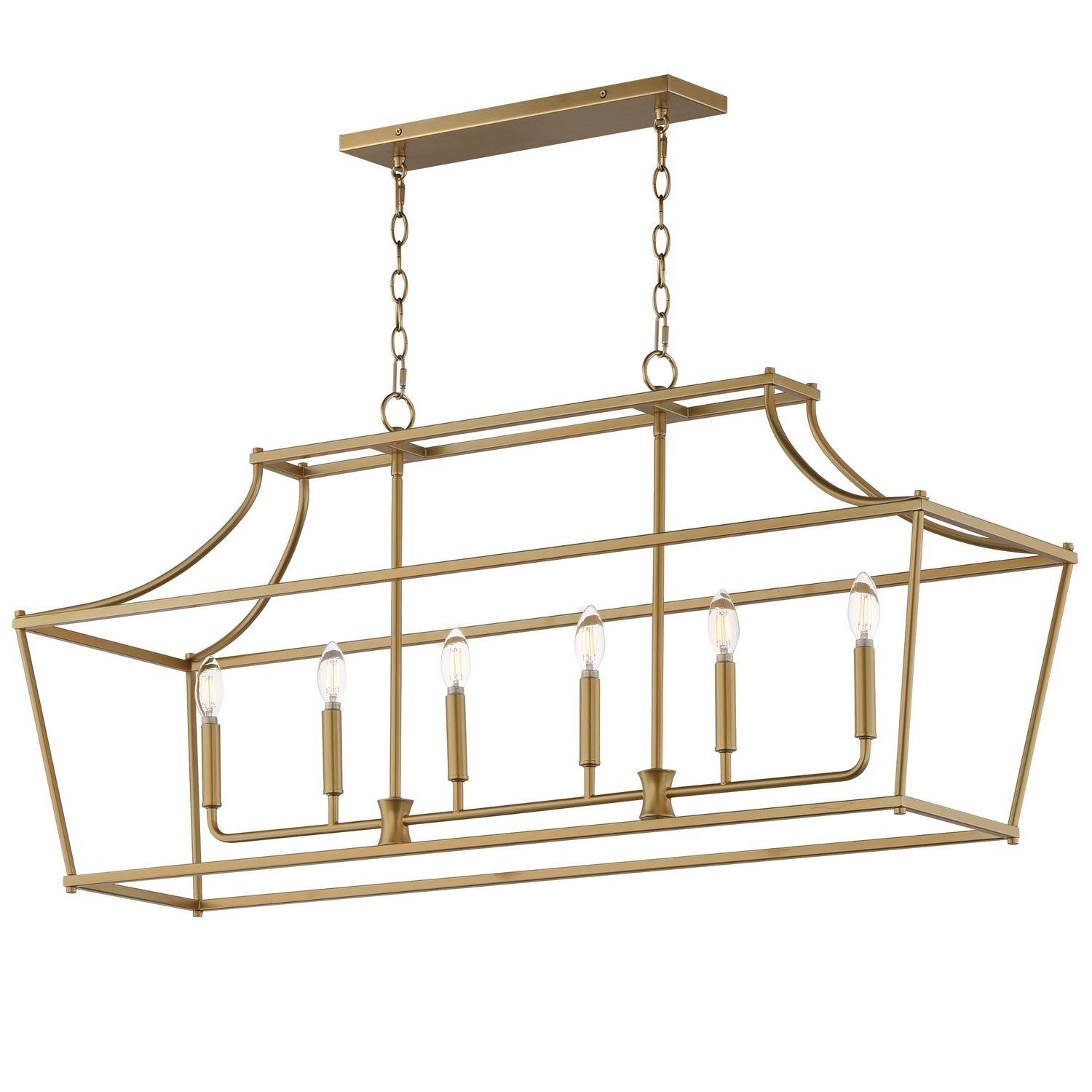 Maxim - 25317NAB - Six Light Linear Pendant - Clifton - Natural Aged Brass