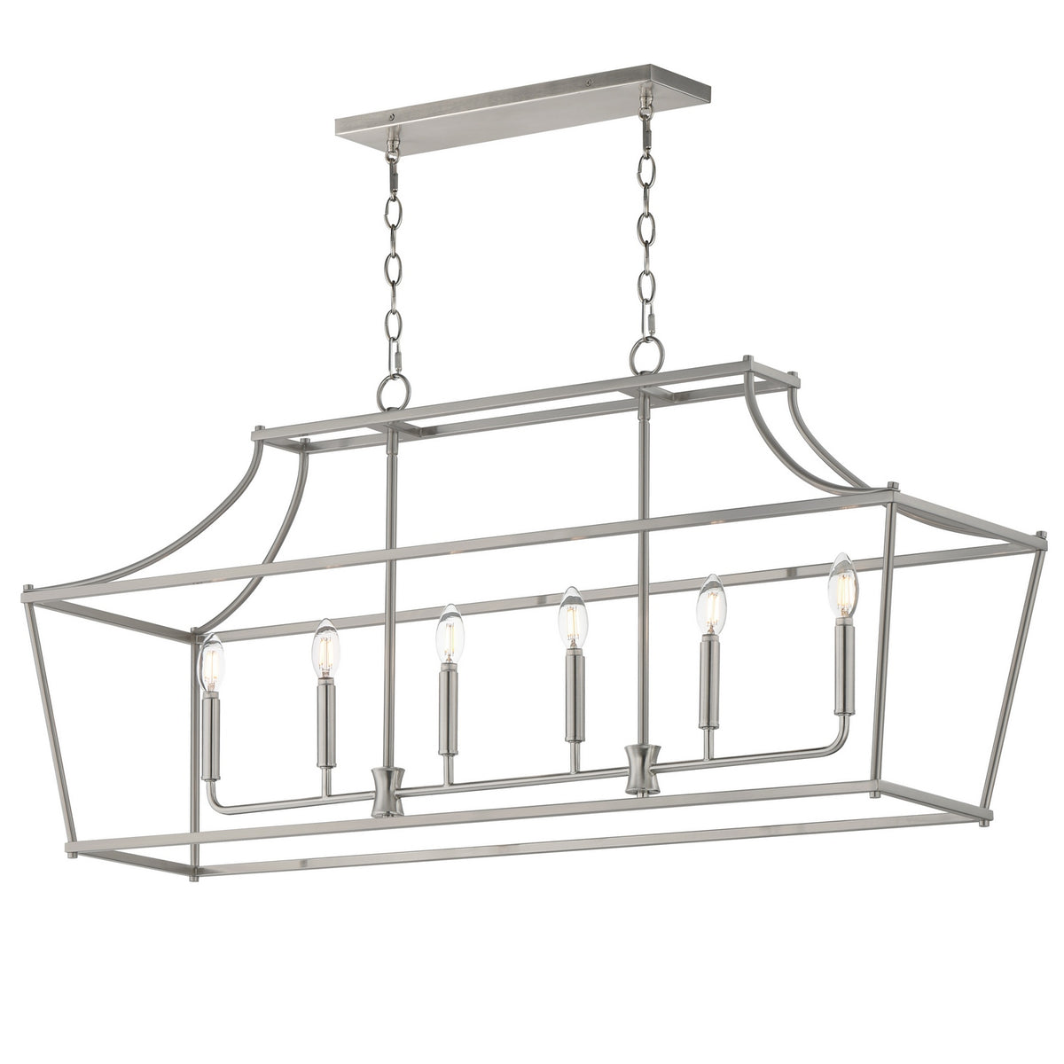 Maxim - 25317SN - Six Light Linear Pendant - Clifton - Satin Nickel