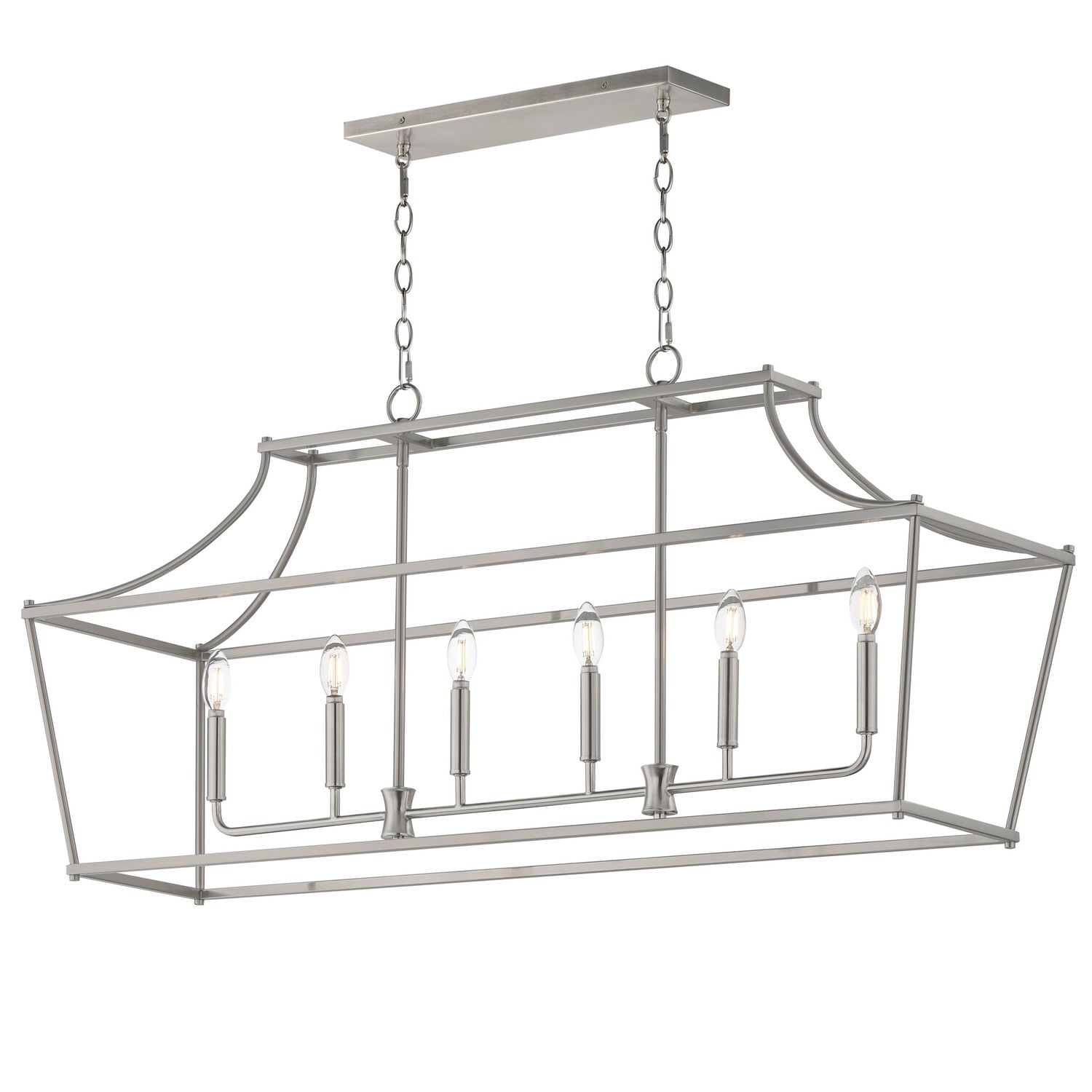 Maxim - 25317SN - Six Light Linear Pendant - Clifton - Satin Nickel