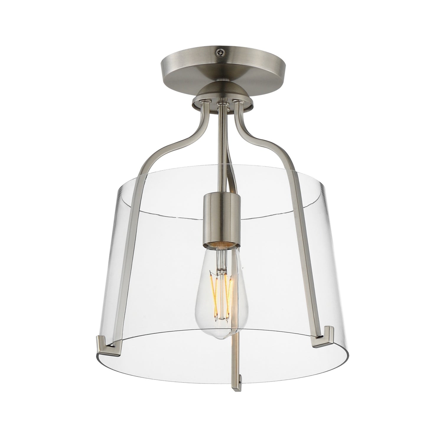 Maxim - 5681CLSN - One Light Semi-Flush Mount - Bellmore - Satin Nickel