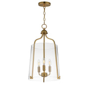 Maxim - 5683CLNAB - Three Light Foyer Pendant - Bellmore - Natural Aged Brass