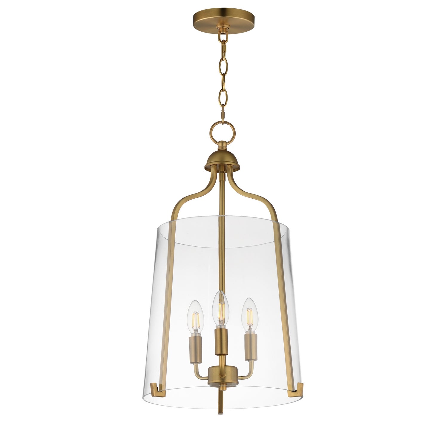 Maxim - 5683CLNAB - Three Light Foyer Pendant - Bellmore - Natural Aged Brass