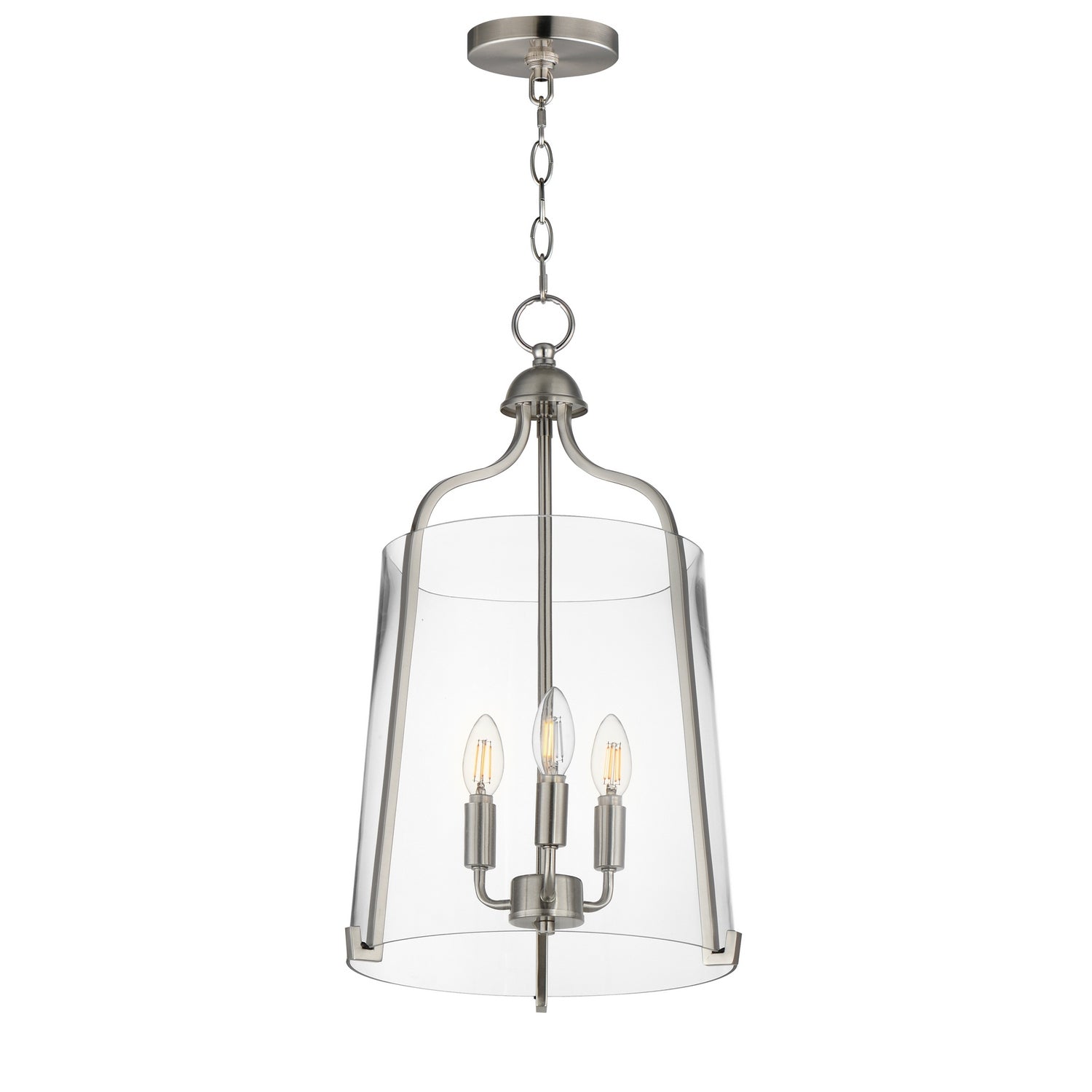 Maxim - 5683CLSN - Three Light Foyer Pendant - Bellmore - Satin Nickel