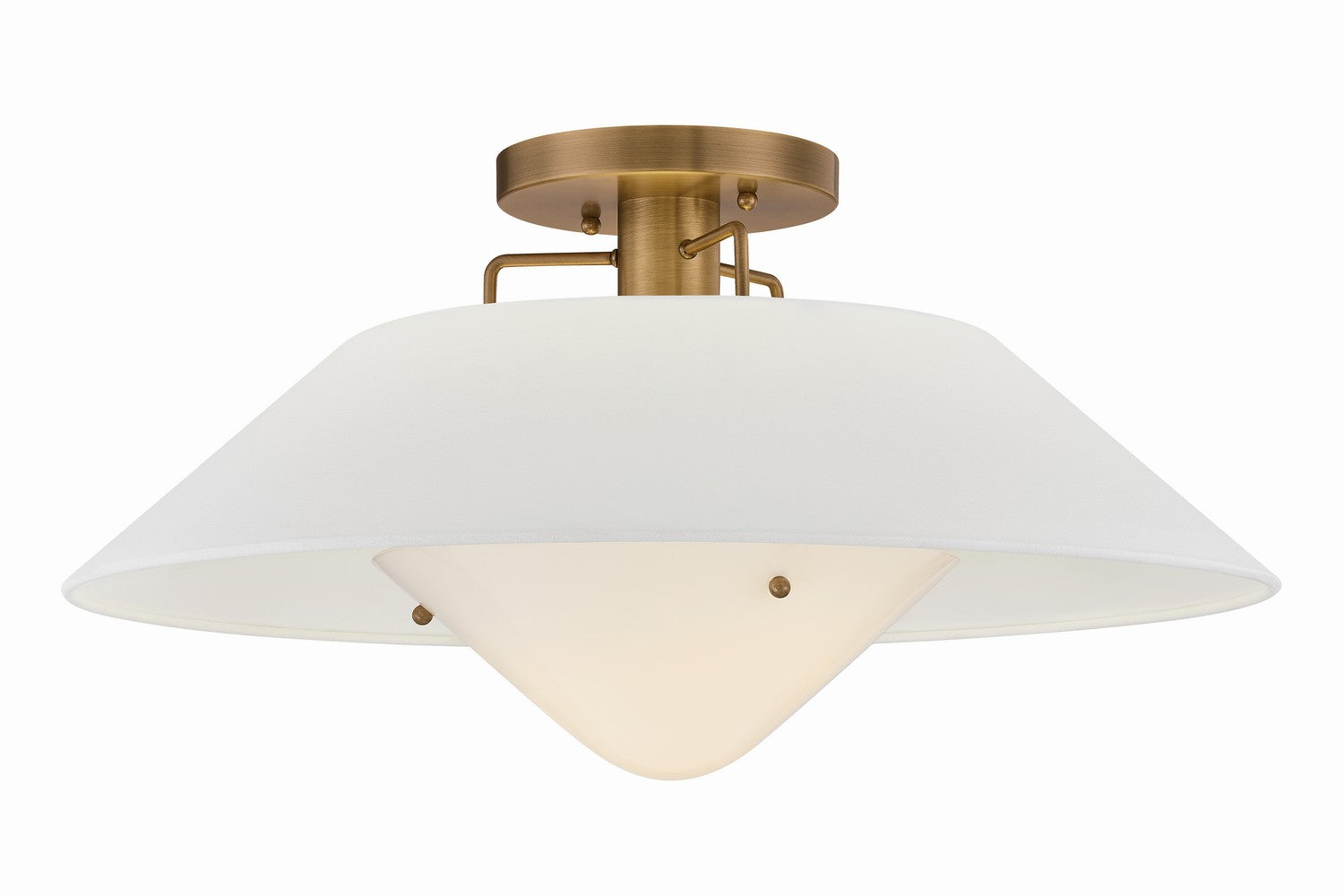 Troy Lighting - C8422-PBR - One Light Semi Flush Mount - Otto - Patina Brass