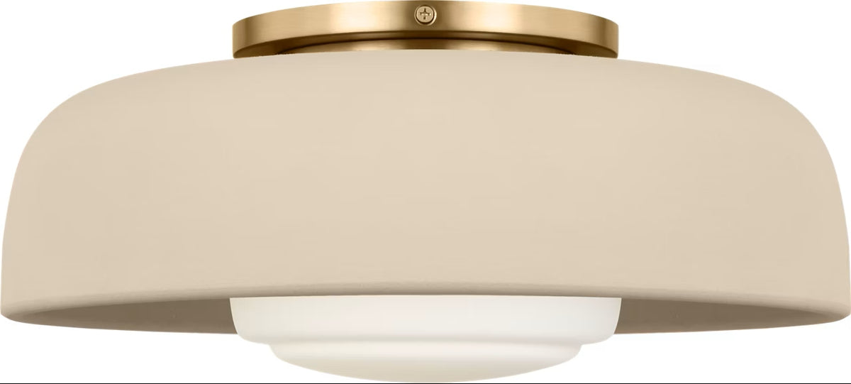 Visual Comfort Studio - SCRJFM169EBSISOEG - One Light Flush Mount - Liora - Estate Brass