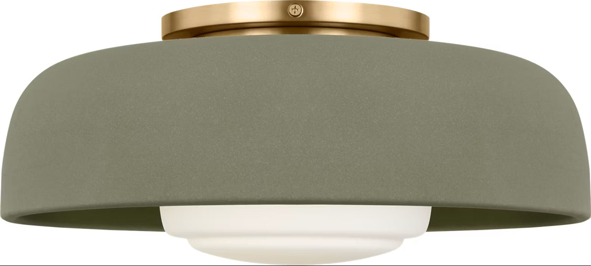 Visual Comfort Studio - SCRJFM169EBSSSOEG - One Light Flush Mount - Liora - Estate Brass